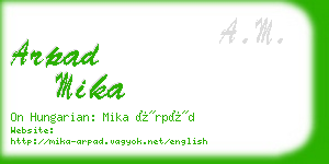 arpad mika business card